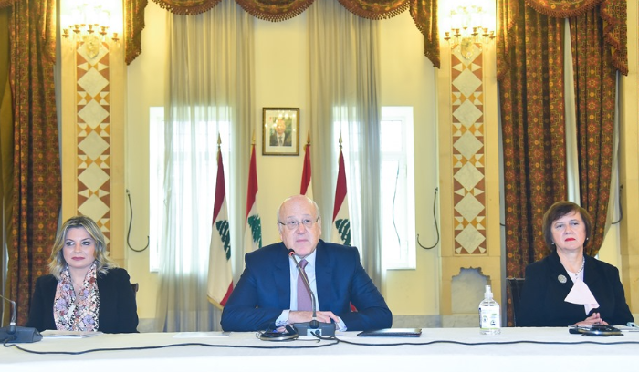 رعى اجتماع اللجنة التيسيريّة لتطبيق القرار 1325
ميقاتي: الدعوة الى انعقاد الحكومة في الظروف الحاليّة كمن يؤجج الخلاف
كلودين عون: سنمضي بتنفيذ الخطة الوطنيّة - فرونتسكا: لتحويل الخطوات لأفعال