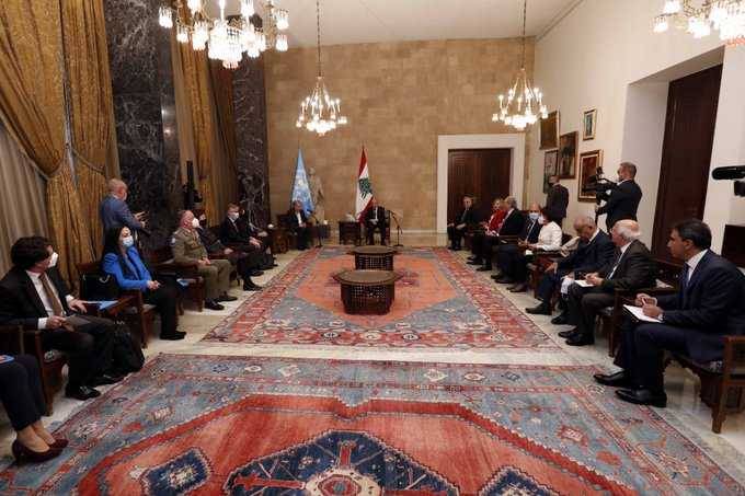 "أكد أنّ الأمم المتحدة تقف مُتضامنة مع شعب لبنان"
غوتيريش لعون: أدعو المجتمع الدولي لتوطيد الدعم
رئيس الجمهوريّة: سنشهد في الربيع انتخابات نزيهة