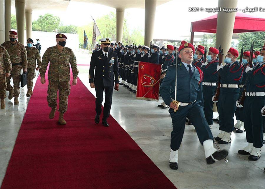 قائد الجيش يستقبل رئيس أركان الدفاع الإيطالي