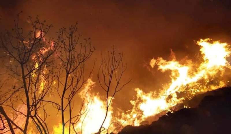 حريق بين جزين وباتر والدفاع المدني يعمل على إخماده
