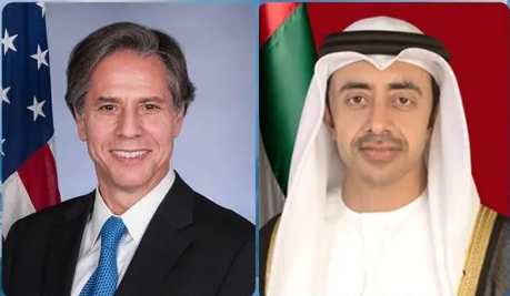 ماذا دار بين وزيري خارجية الإمارات وأميركا خلال اتصالهما الهاتفي؟