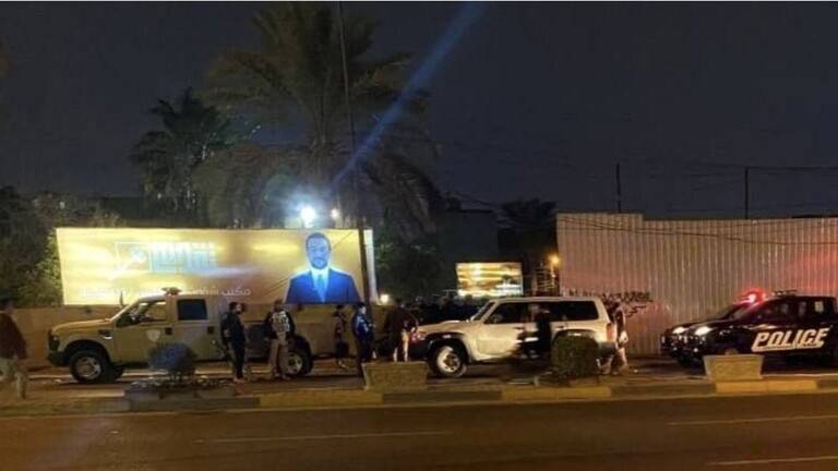 بالفيديو-  مقر حزب رئيس مجلس النواب العراقي يتعرض لهجوم