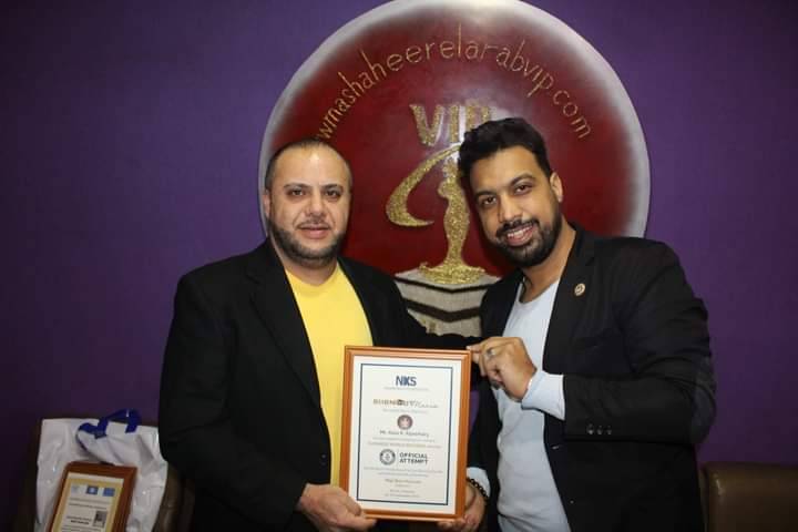 علاء الجوهري ينال شهادة تقديرية من Guiness Record العالمية