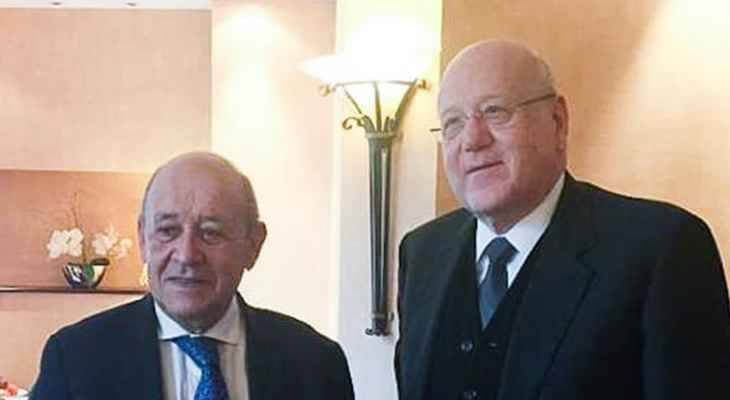 ميقاتي بحث مع وزير خارجية فرنسا العلاقات الثنائية بين البلدين