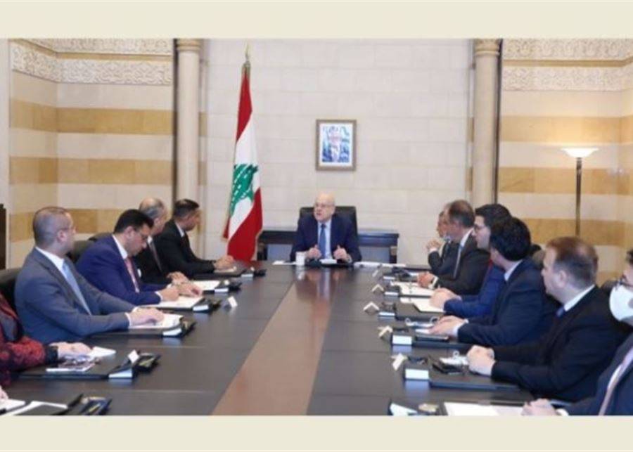 ميقاتي يبحث مع وفد عراقي في اتفاق التعاون الصناعي المشترك بين البلدين