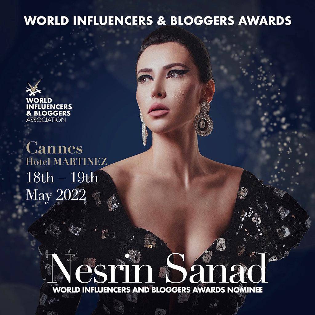 نسرين سند مرشحةً لجوائز المؤثرين و المدونين العالميين WIBA
