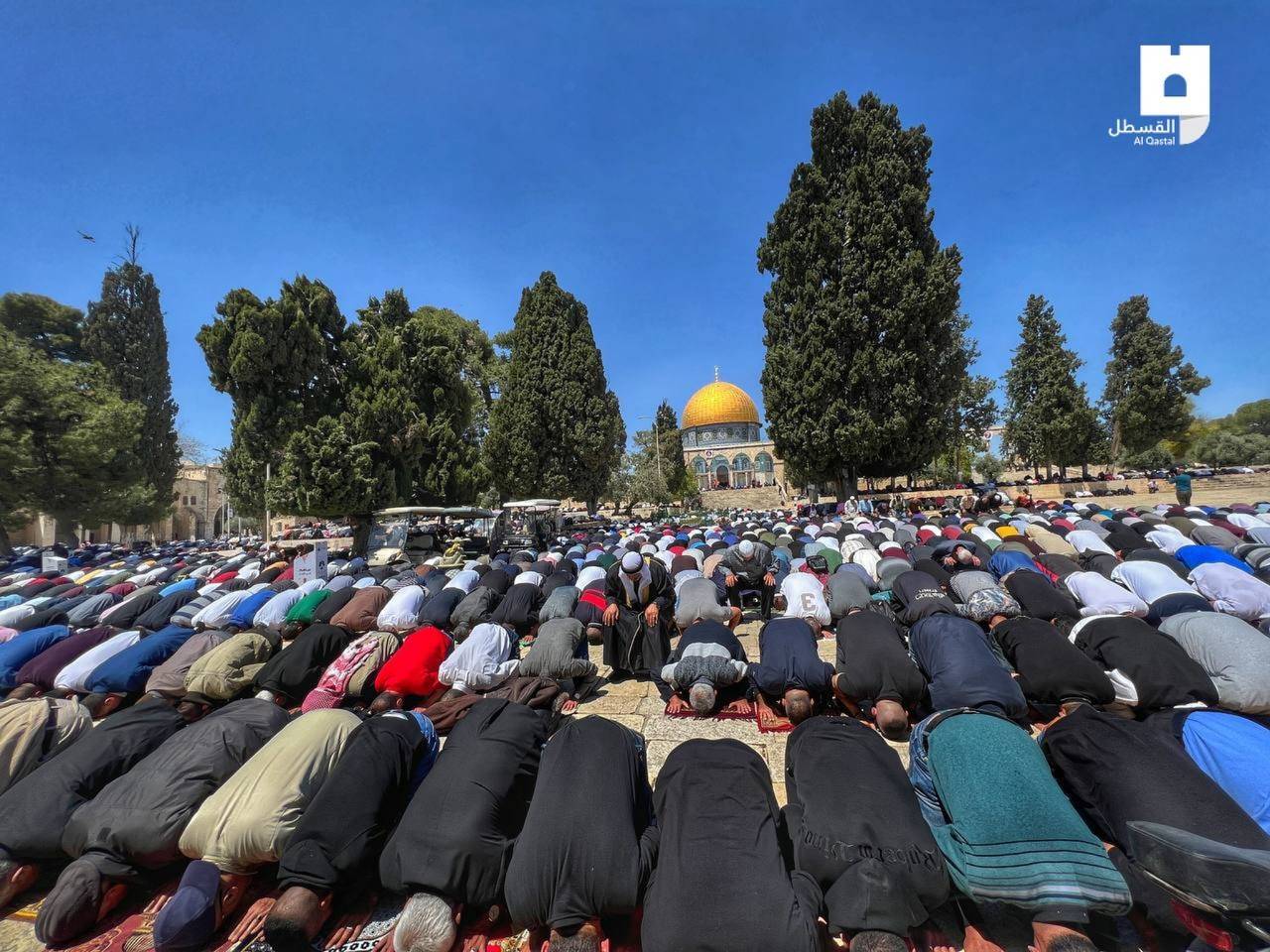 160 ألف فلسطيني يؤدون صلاة الجمعة الأخيرة
من رمضان بالمسجد الأقصى رغم الحواجز واعتداءات الاحتلال