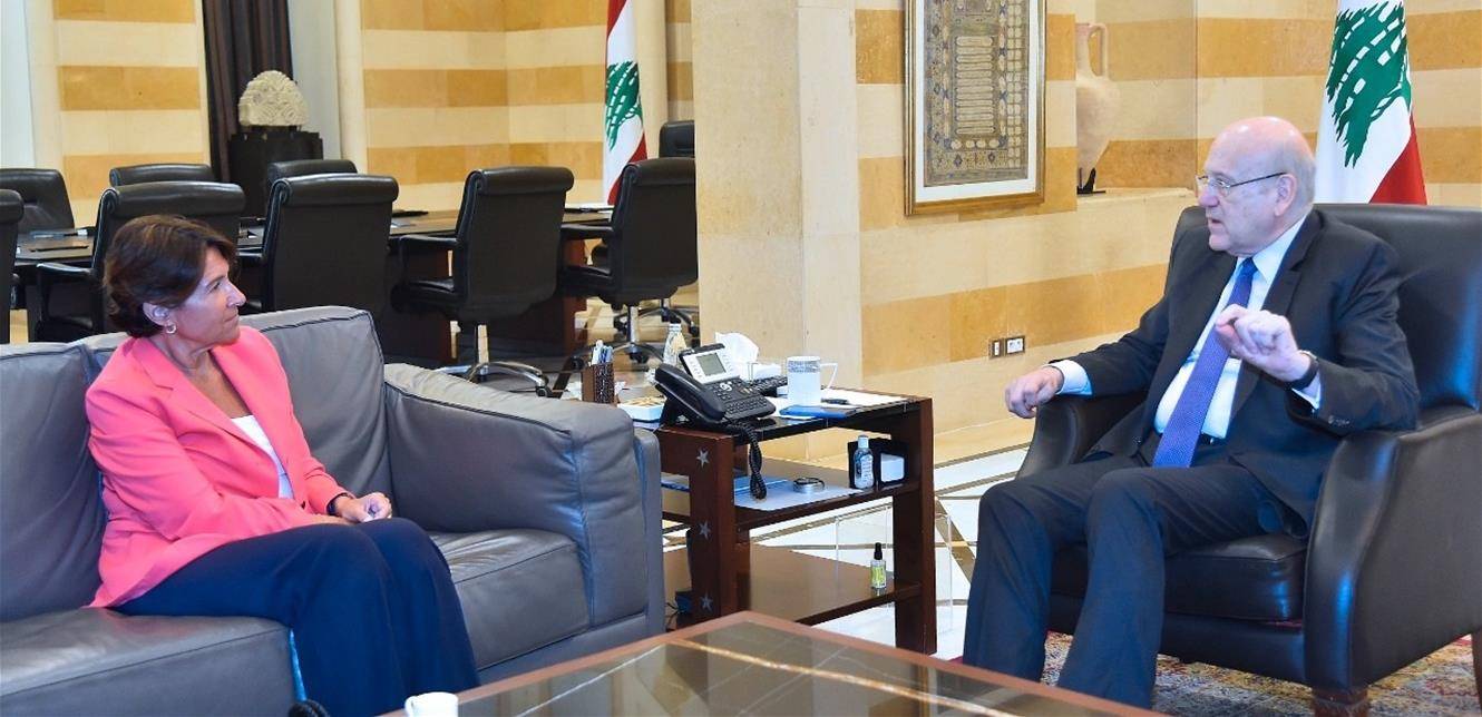 ميقاتي بحث وسفيرة فرنسا العلاقات الثنائية والأوضاع العامّة