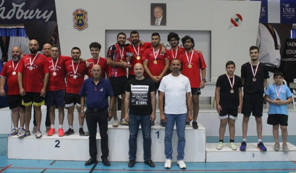 كرة الطاولة: الأدب والرياضة (كفرشيما) بطل جبل لبنان لفرق الرجال للدرجة ثانية