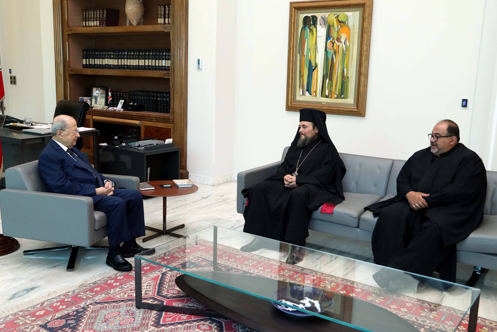 عون عرض التطوّرات واستحقاقات المرحلة مع حجازي
والأوضاع الاجتماعيّة مع الأباتي معلوف والأب حجار