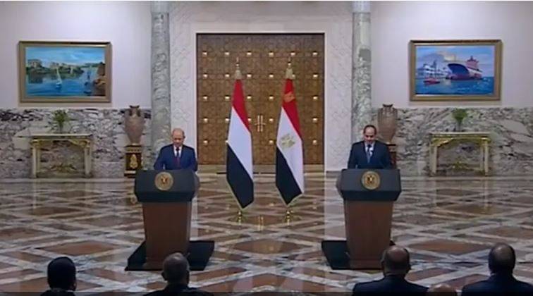السيسي يستقبل العليمي.. ويؤكد دعم مصر للشرعية اليمنية
