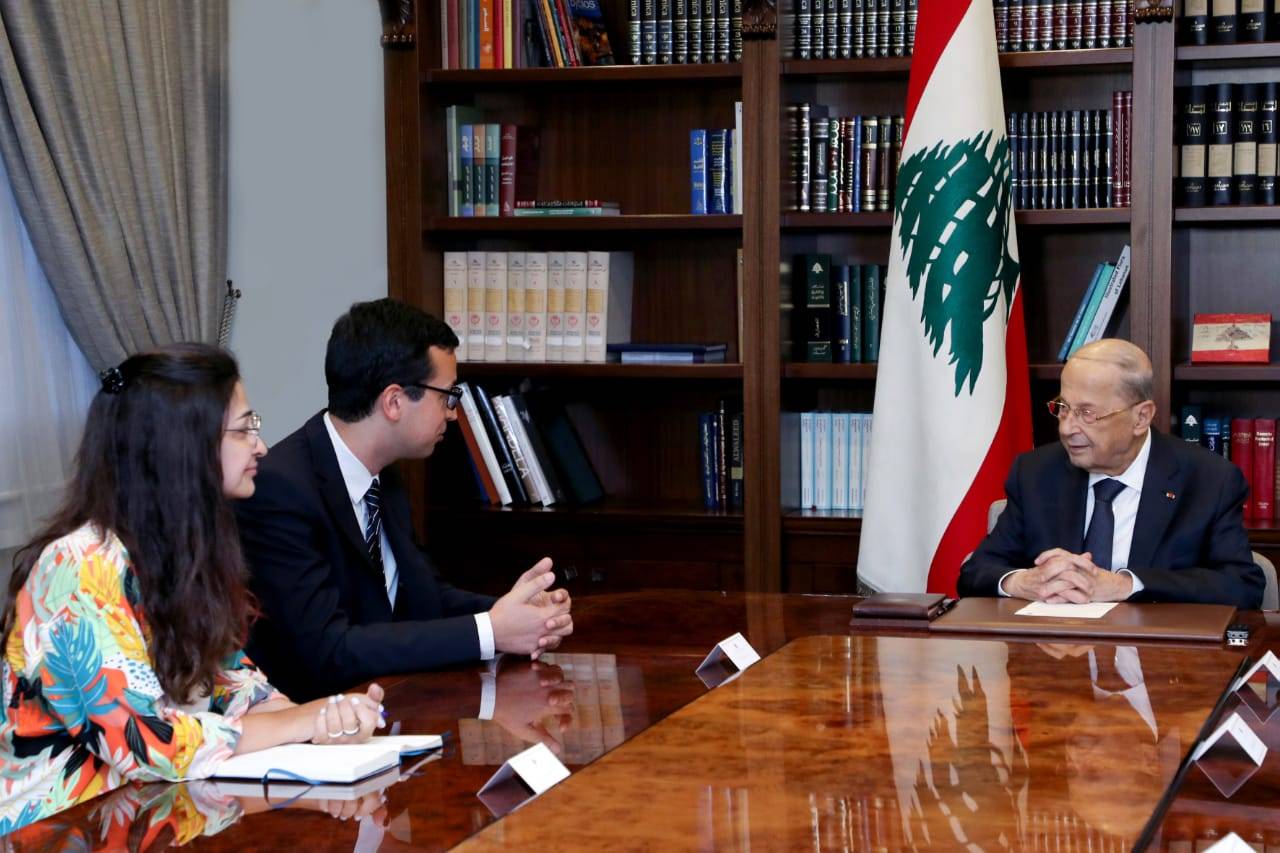 عون لممثل صندوق النقد: لبنان حريص على التعاون لمعالجة الأوضاع الإقتصادية