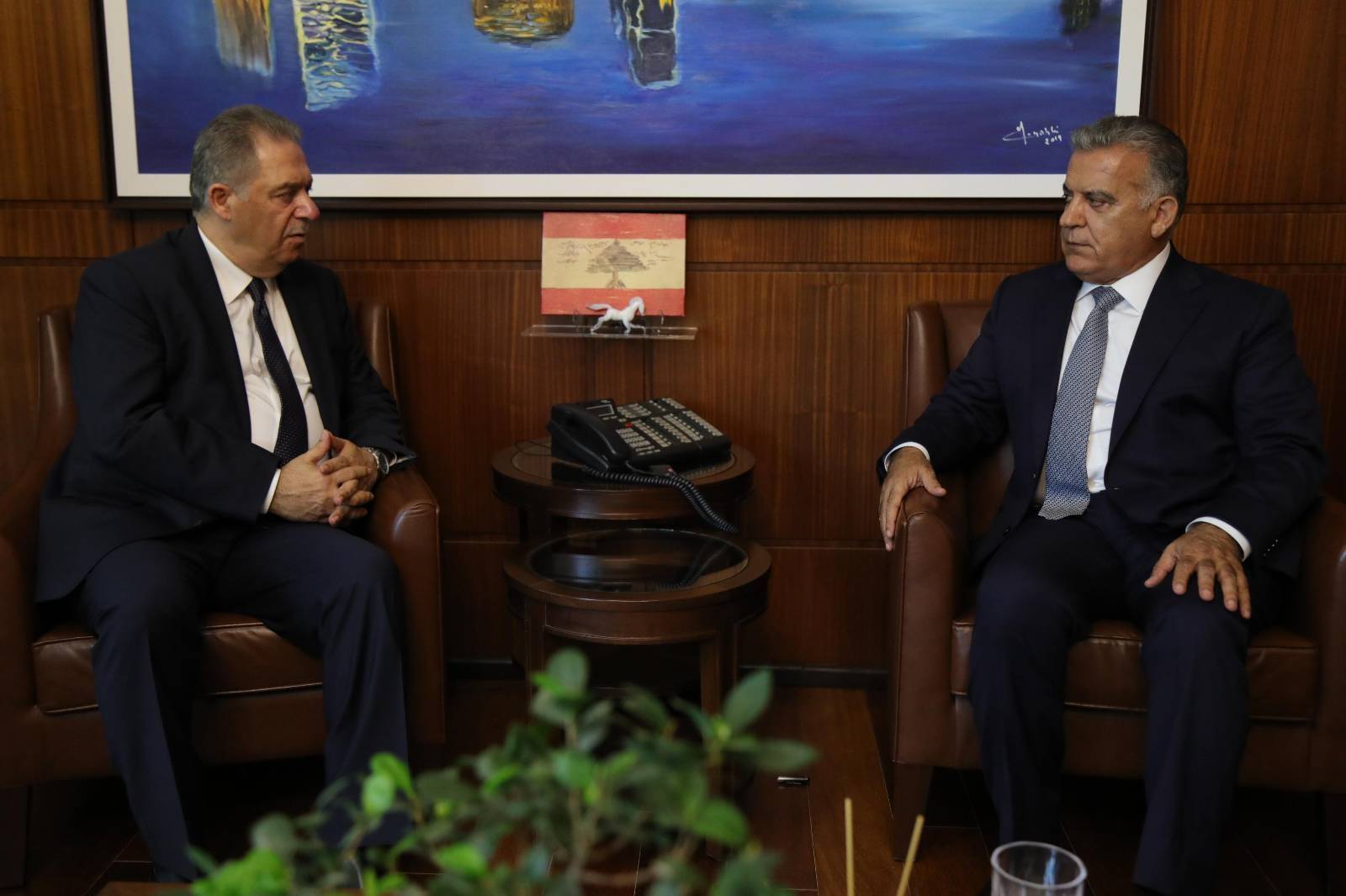 ابراهيم بحث وسفير فلسطين أوضاع المخيّمات