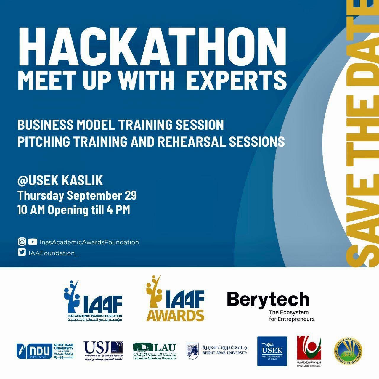 مؤسسة إيناس للجوائز الأكاديمية" تنظم Hackathon بالتعاون مع "Berytech"