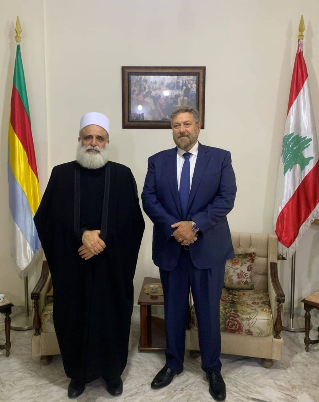 شيخ العقل استقبل النائب افرام وتداول معه مواضيع الاستحقاقات الدستورية وترسيم الحدود