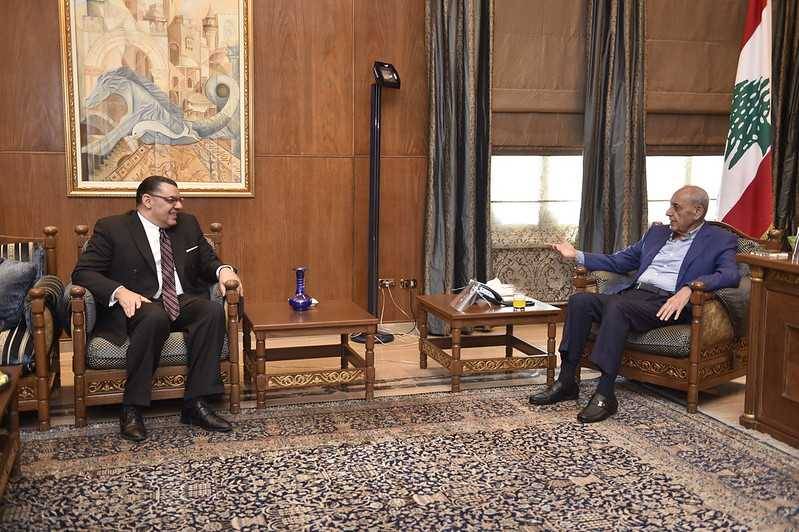 العلاقات الثنائية بين البلدين بين بري وسفير مصر