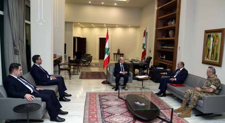الوفد اللبناني في بعبدا… والرئيس عون يطلع على الترسيم