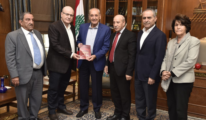 بري عرض الأوضاع في فلسطين
مع وفد "الجبهة الديمقراطيّة"