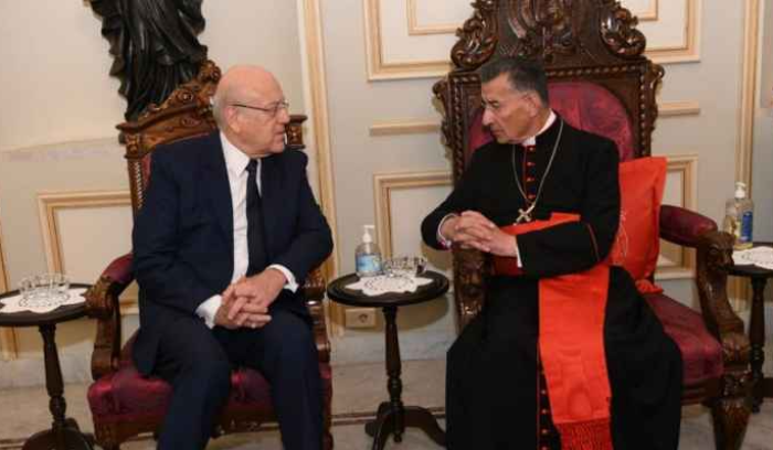 ميقاتي من بكركي: البطريرك حريص على لبنان وموضوع الجلسة الحكومية ليس طائفياً