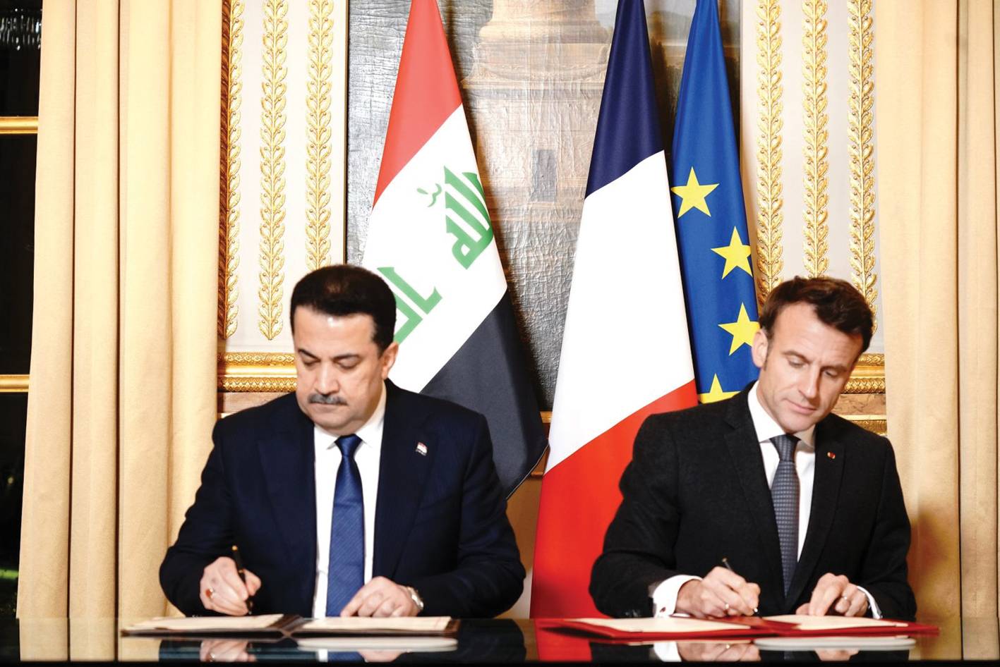 ماكرون يلتقي شياع السوداني... التوقيع على معاهدة شراكة إستراتيجية بين فرنسا والعراق