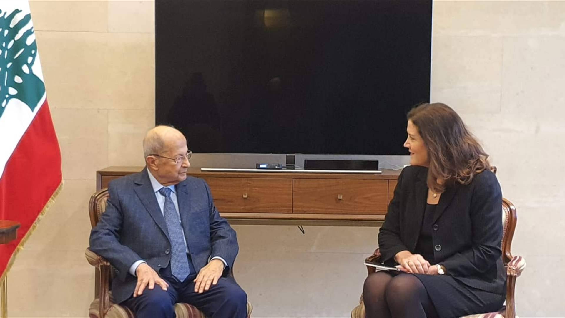 لقاء بين عون وشيا للبحث في التطورات السياسية والإنتخابات الرئاسية