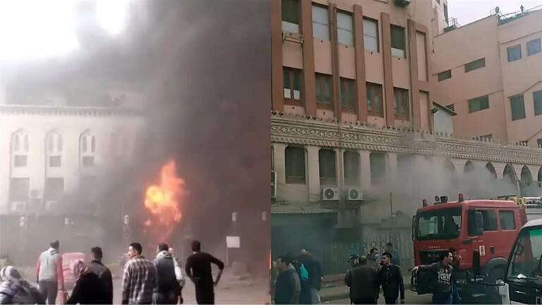 بـالصور.. حريق هائل داخل مستشفى في مصر