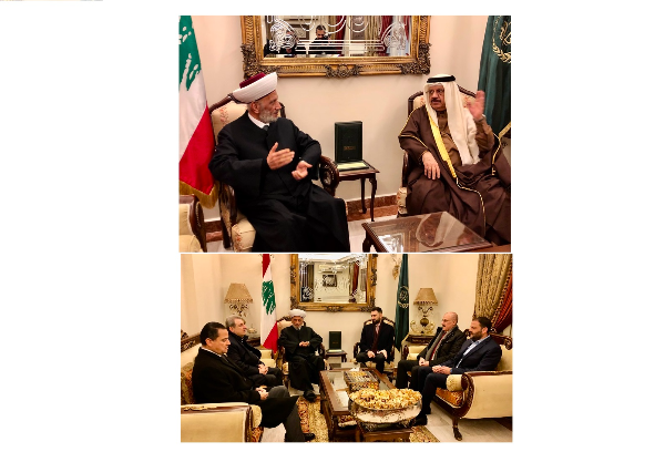 المفتي دريان استقبل وفد "اللقاء الديموقراطي" وسفير قطر
الصايغ: اجتماع فرنسا غير حاسم ويعرض خارطة طريق