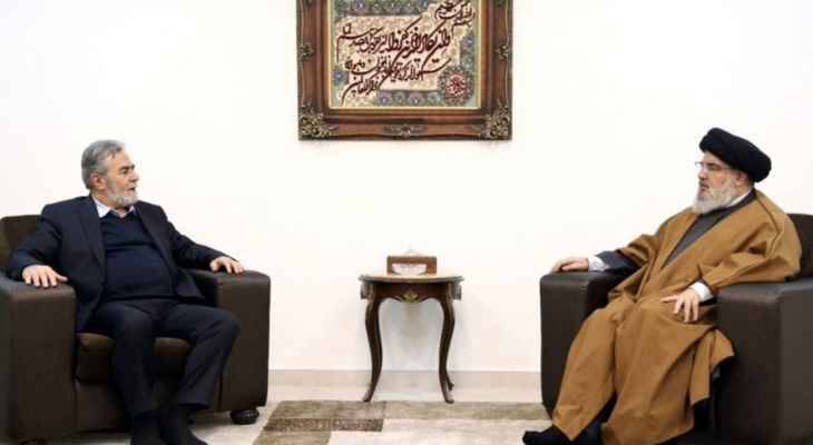 نصرالله التقى النخالة وتأكيد على مواصلة
التشاور بما يعزز المقاومة في مواجهة العدو