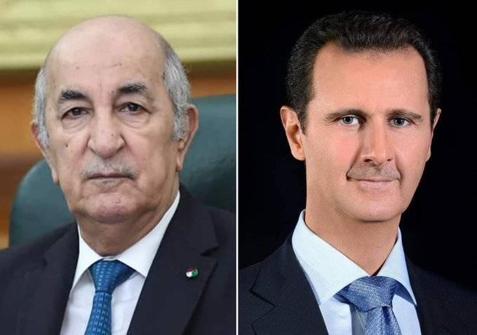الأسد يتصل بنظيره الجزائري ويطلعه على آخر التطورات