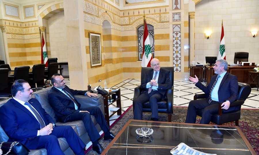 ميقاتي تبلغ من وزير العمل العراقي دعم بلاده للبنان
بيرم:بغداد ملتزمة بحصة لبنان من الفيول
و"الزيادة" رهن الدراسات التقنية ومستوى الشفافية