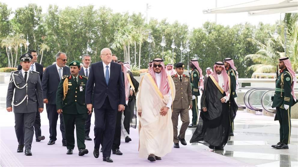 وصول وفد لبنان الى القمة العربية برئاسة ميقاتي