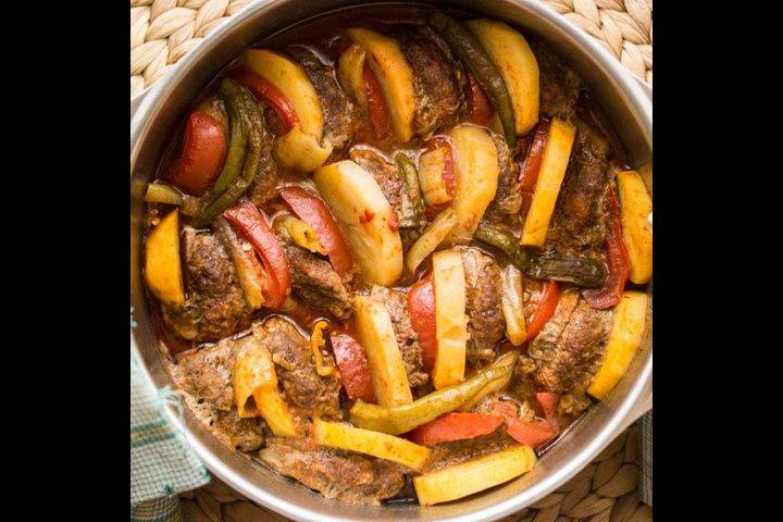 طريقة عمل صينية اللحم مع البطاطا والباذنجان