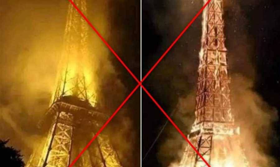 هل احترق برج ايفل؟