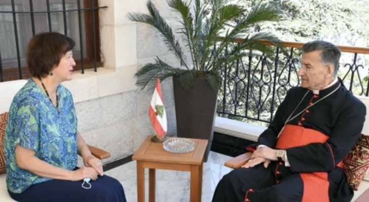 فرونتسكا أكدت بعد لقائها الراعي الالتزام بمساعدة لبنان