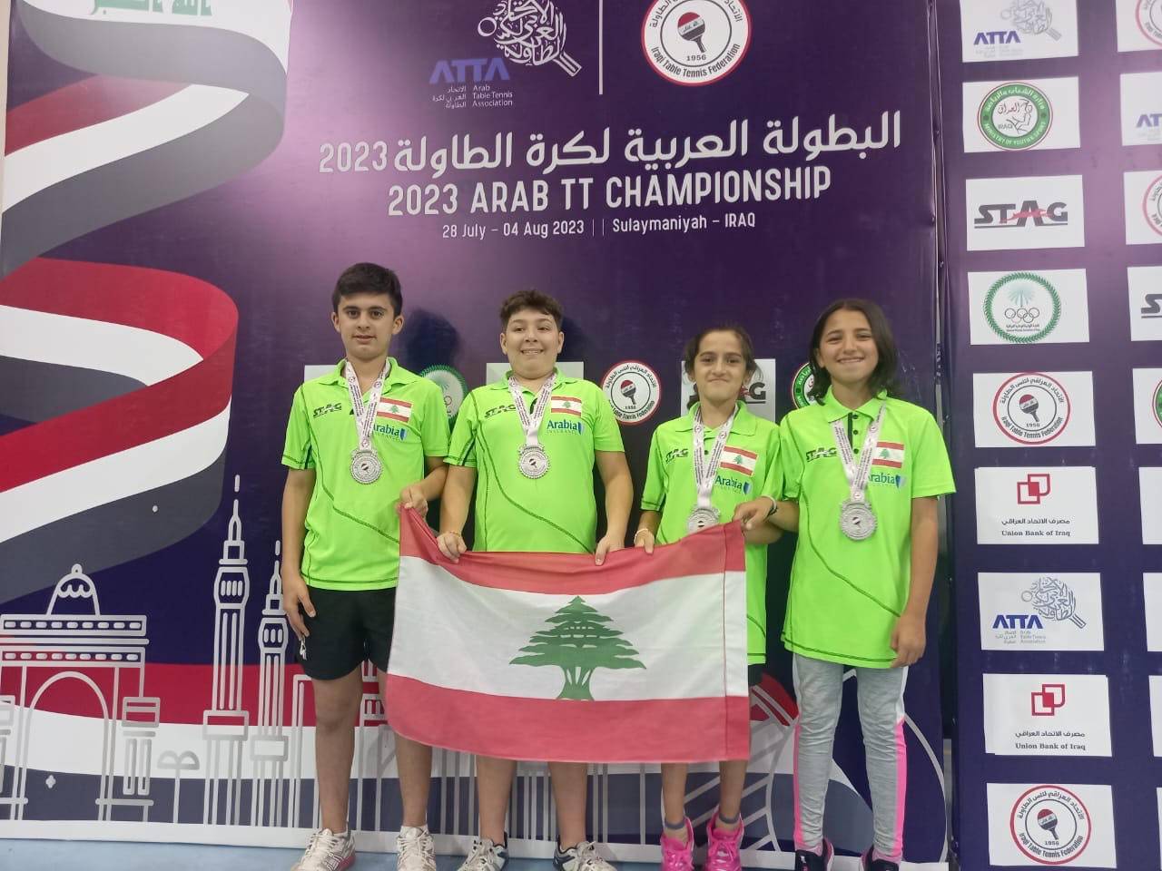 فضيتان جديدتان للبنان
في كرة الطاولة العربية
