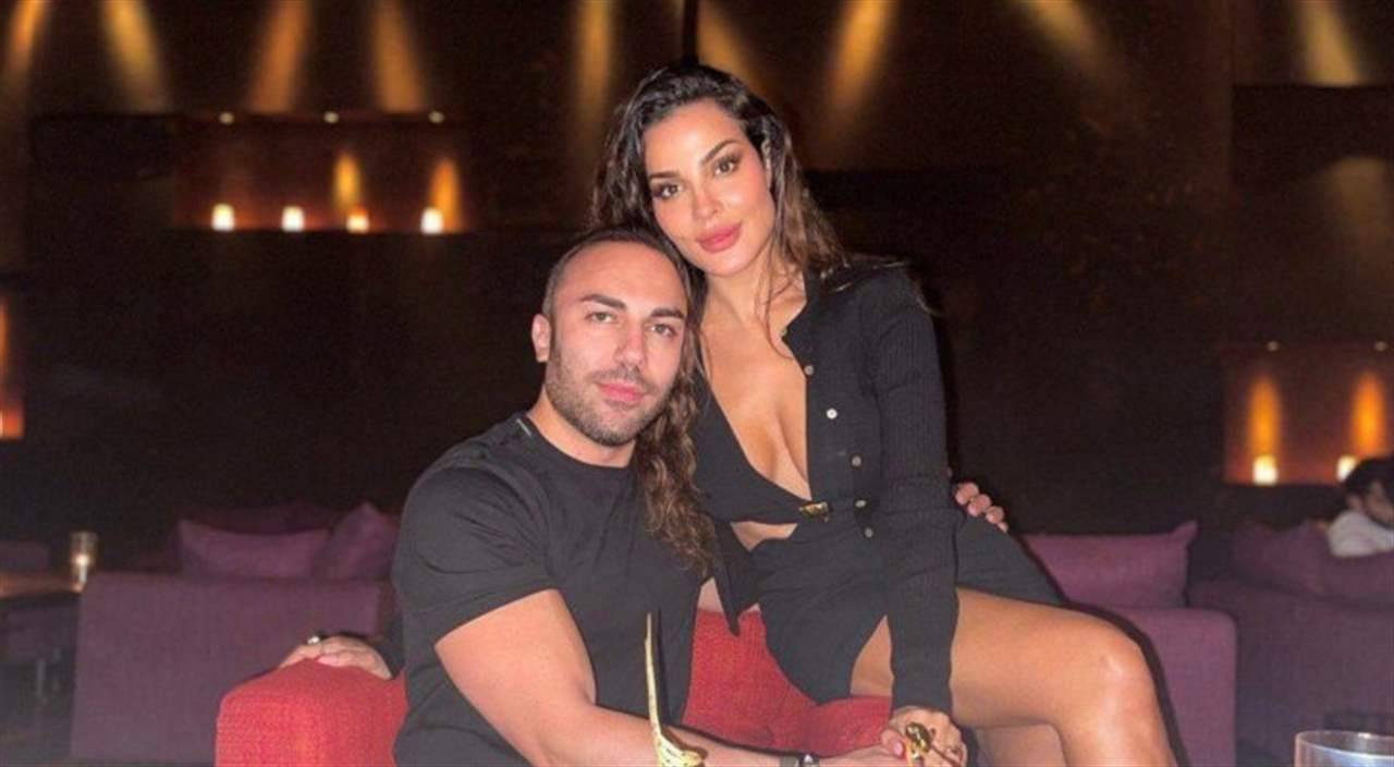 لحظات رومانسية بين نادين نسيب نجيم وخطيبها
