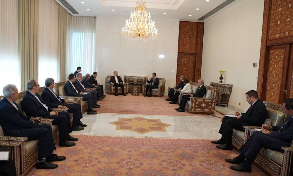 الأسد مستقبلاً عبد اللهيان: ما دافعنا عنه كان صحيحاً