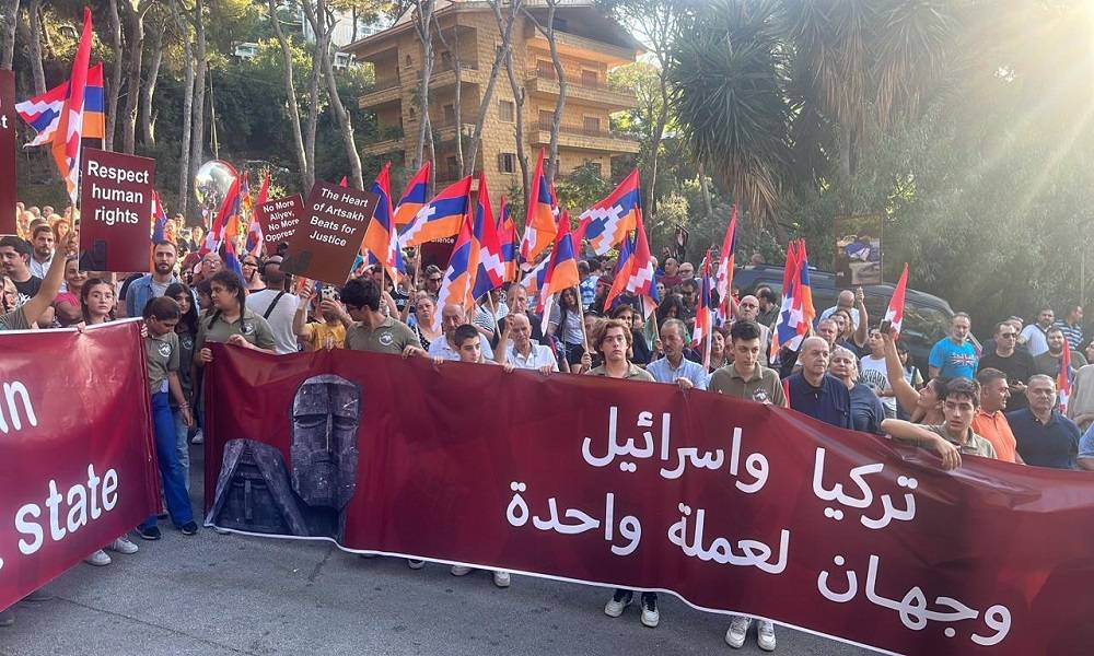 أعمال شغب أمام سفارة أذربيجان وقوى الأمن توضح