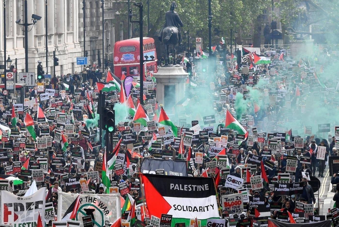 بعد تظاهرة مؤيدة للفلسطينيين... الشرطة في لندن تعتقل تسعة أشخاص وتوجّه اتهامات لخمسة منهم
