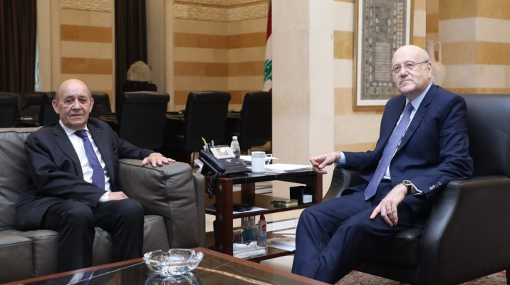 هذا ما شدد عليه لودريان خلال لقائه مع ميقاتي