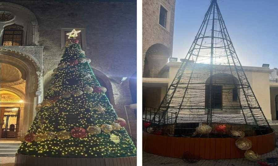 بعد إحراقها فجرا.. شجرة الميلاد تعود إلى طرابلس