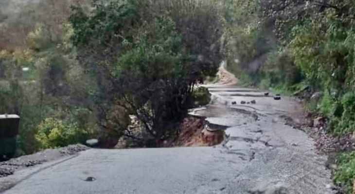 سيول وانهيارات ترابية في الشوف