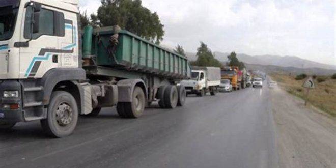 تعديل توقيت سير الشاحنات على طريق ضهر البيدر