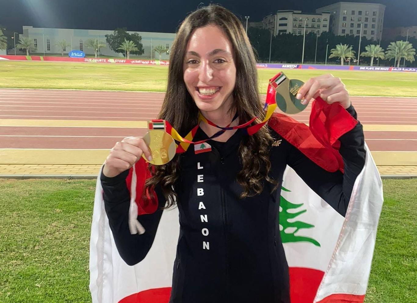 ذهبيتيان للعداءة ميسا معوّض في الشارقة