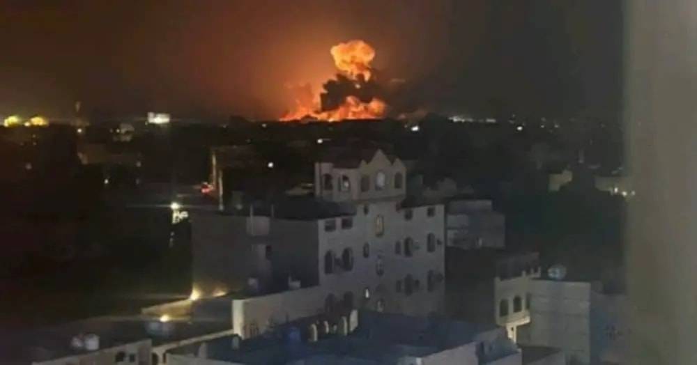 عدوان اميركي بريطاني على القطينات شمالي اليمن