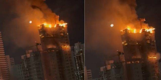 حريق ضخم يلتهم مبنى في البرازيل