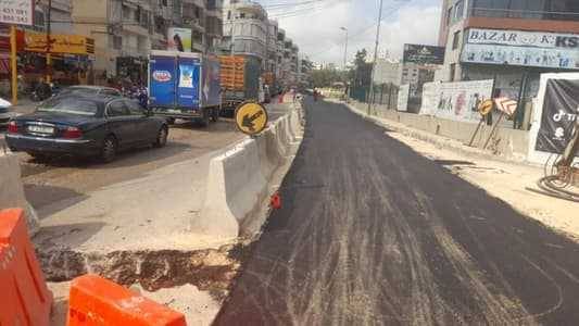 زحمة سير على طريق كفرشيما بسبب أعمال تزفيت