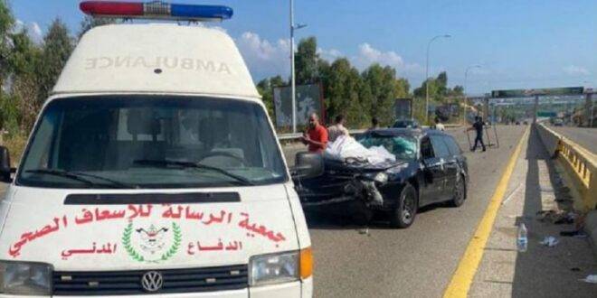 جريح بحادث سير على أوتوستراد صيدا
