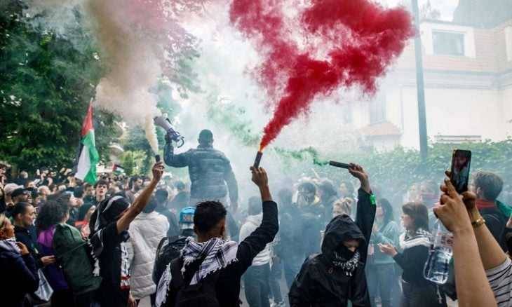 الشرطة البلجيكية تفرّق تظاهرة في بروكسيل أمام السفارة "الإسرائيلية"