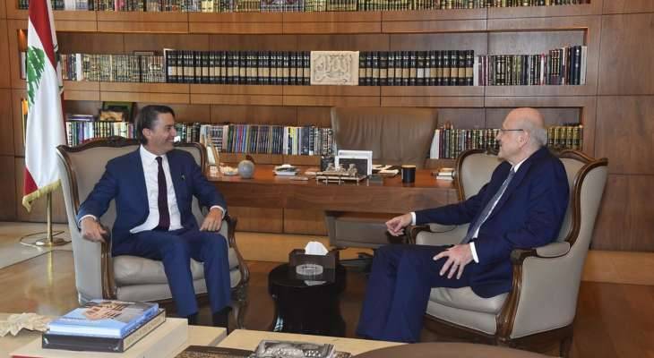 ميقاتي التقى هوكشتاين: لبنان لا يسعى الى التصعيد